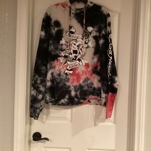 Ed Hardy Men’s Fleece Graphic Hoodie, Size Medium, Color Multi Color